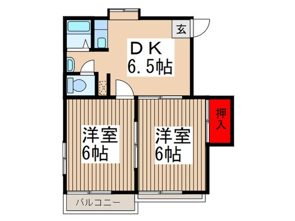 タウニーポプラ　２の物件間取画像